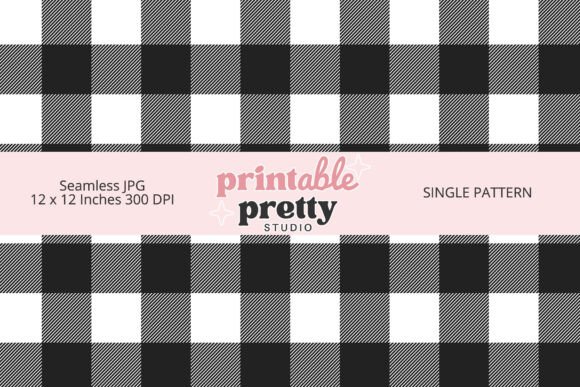 Download Black and White Buffalo Plaid Seamless - Seamless Collection