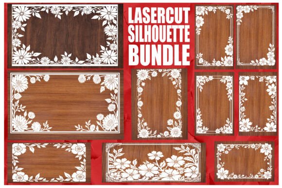 Download Laser Cut Floral Frame Silhouette Bundle - Silhouette bundle Collection