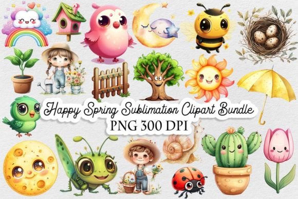 Download Happy Spring Sublimation Clipart Bundle - Spring sublimation Collection