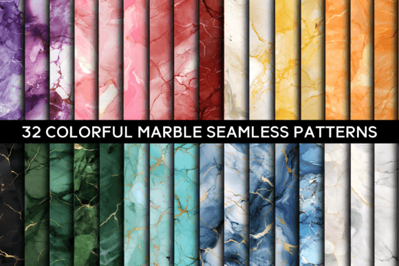 Download 32 Colorful Marble Seamless Patterns - Seamless Collection