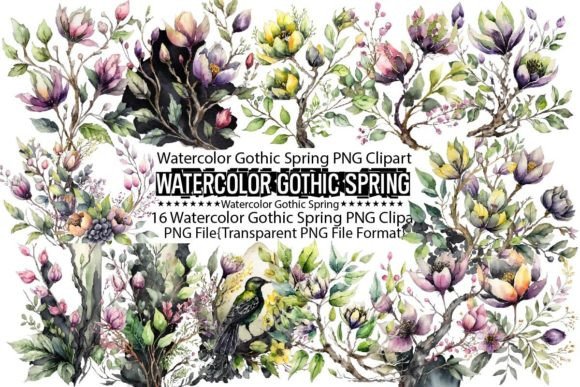 Download Watercolor Gothic Spring Sublimation - Spring sublimation Collection