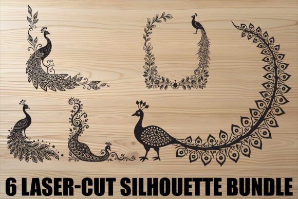 Download Peacock Laser-Cut Silhouette Bundle - Silhouette bundle Collection