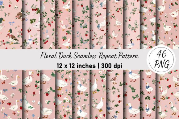 Download Floral Duck Seamless Repeat Pattern - Seamless Collection