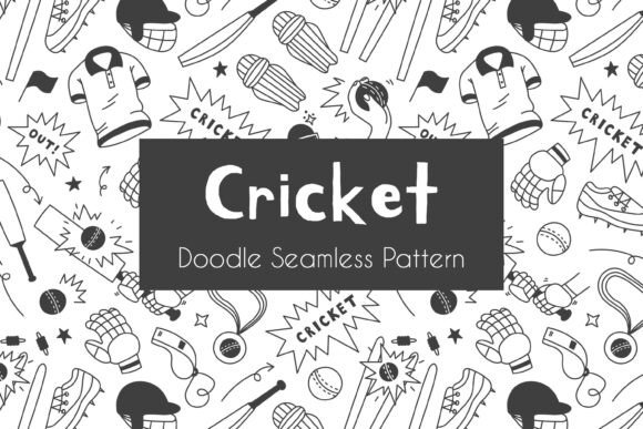 Download Cricket Doodle Seamless Pattern - Seamless Collection