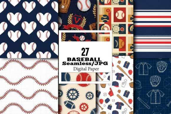 Download Seamless Baseball Digital Paper Bundle - Seamless Collection