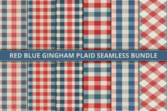 Download Red Blue Gingham Plaid Seamless Bundle - Seamless Collection