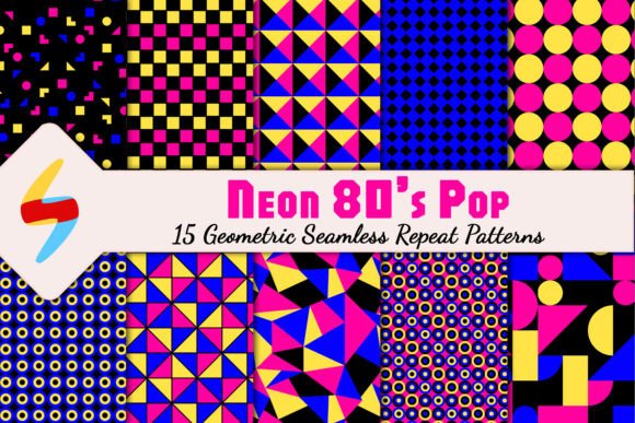 Download Neon 80's Pop - Seamless Repeat Patterns - Seamless Collection
