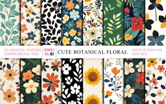 Download Cute Botanical Floral Seamless Pattern - Seamless Collection