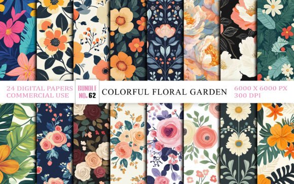 Download Colorful Floral Garden Seamless Pattern - Seamless Collection