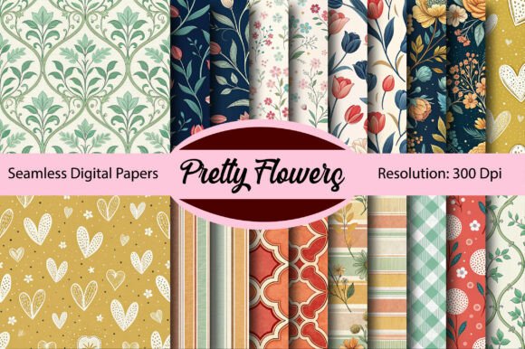 Download PRETTY FLOWERS Seamless Digital Paper - Seamless Collection