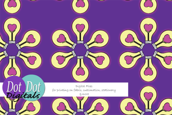 Download Heart Lightbulb Flower Seamless Repeat - Seamless Collection