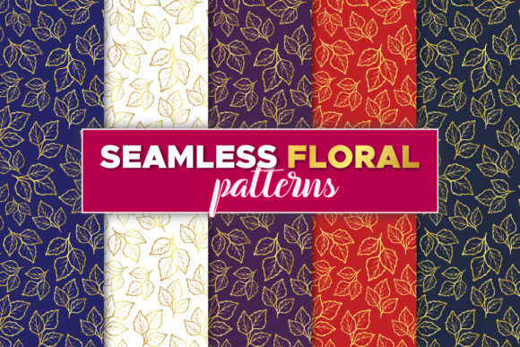 Download Floral Seamless Golden Patterns Bundle - Seamless Collection
