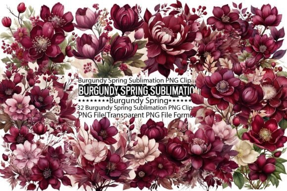 Download Burgundy Spring Sublimation Bundle - Spring sublimation Collection