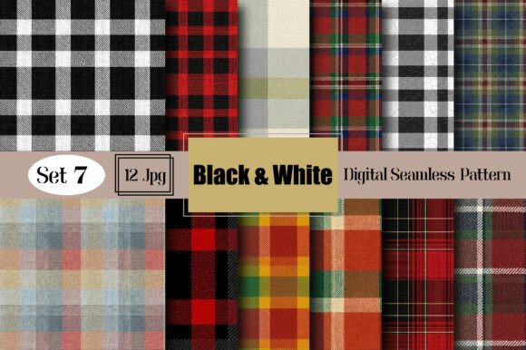 Download Black &amp; White Seamless Plaid Pattern - Seamless Collection