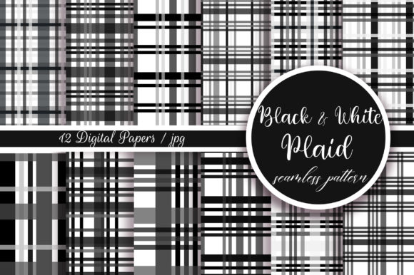 Download Black and White Plaid Seamless Pattern - Seamless Collection